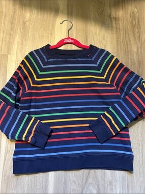 Primary Kids Sweatshirt in sunrise rainbow stripe